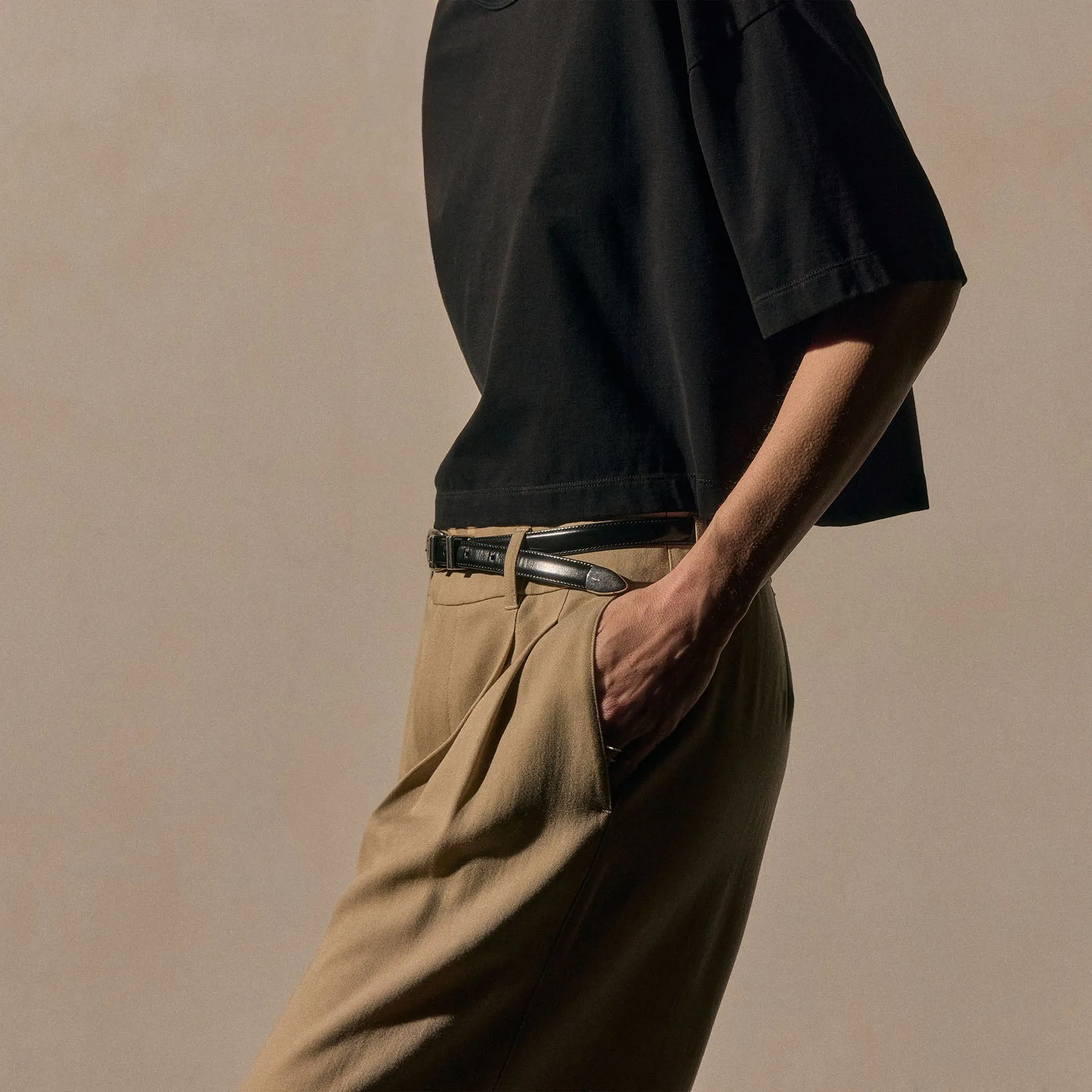 Heavy Luxe Jersey Shrunken Tee - Black sold by James Perse