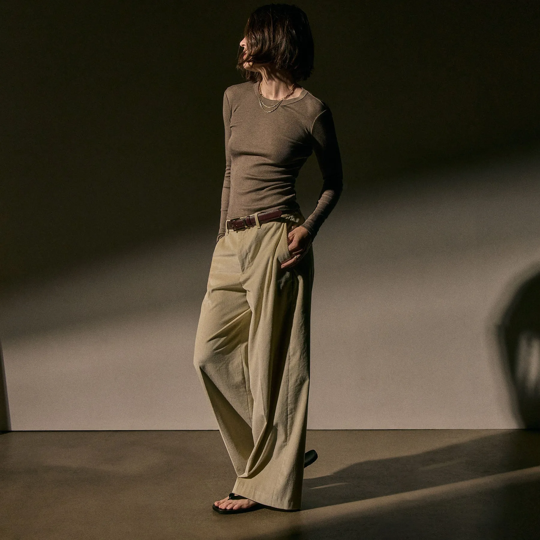 Cotton Cashmere Corduroy Pants - Latte sold by James Perse