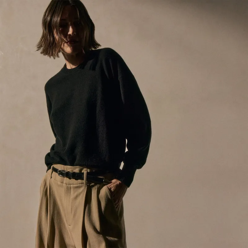 Spun Cashmere Crew Sweater - Black made by James Perse