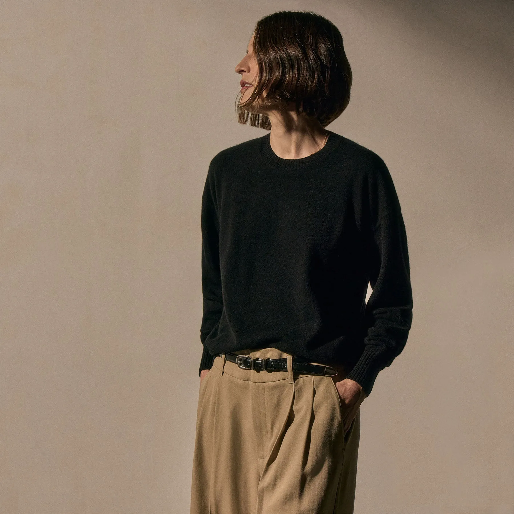 Spun Cashmere Crew Sweater - Black sold by James Perse product image thumbnail 2