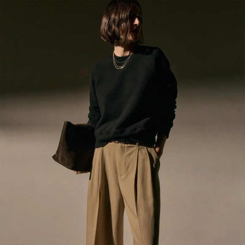 Cozy Fleece Crew - Black sold by James Perse