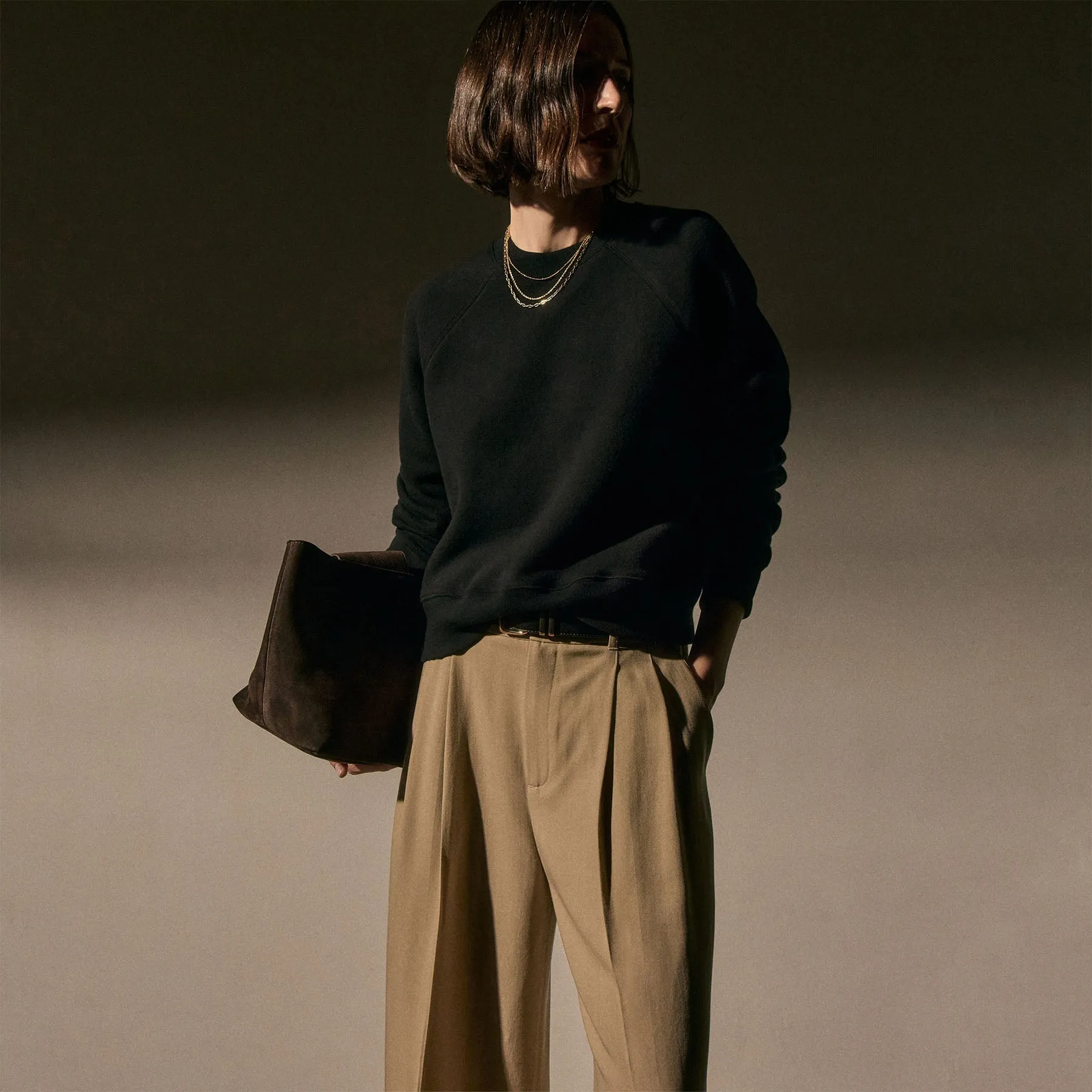 Cozy Fleece Crew - Black sold by James Perse