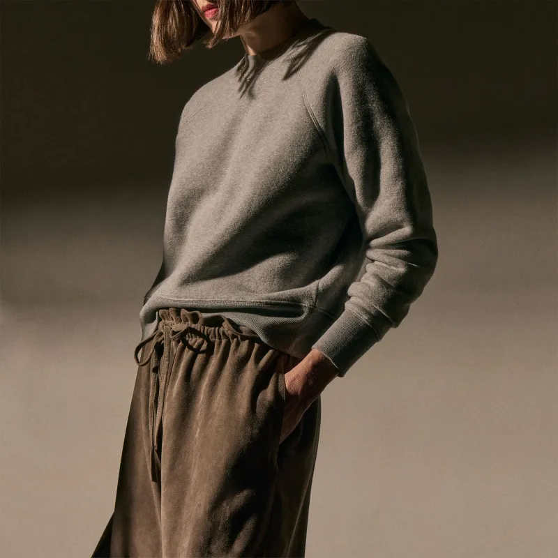 Cozy Fleece Crew - Heather Grey sold by James Perse