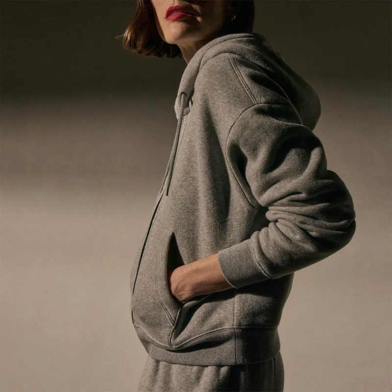 Cozy Fleece Zip Hoodie - Heather Grey sold by James Perse