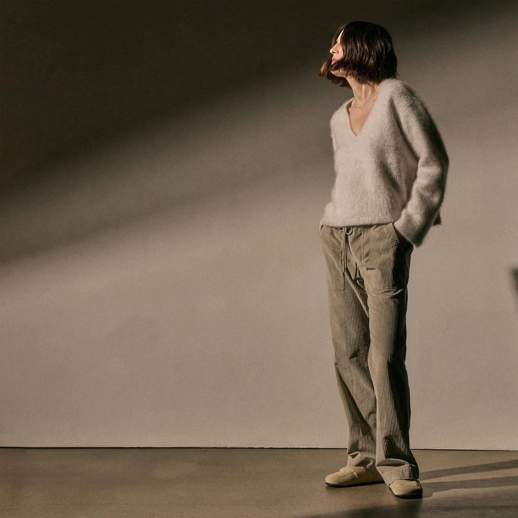 Stretch Corduroy Wide Leg Pant - Toast Pigment sold by James Perse product image thumbnail 2