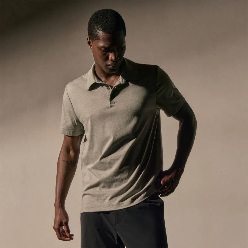 Performance Supima Pique Short Sleeve Polo - Concrete sold by James Perse
