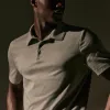 Performance Supima Pique Short Sleeve Polo - Concrete sold by James Perse