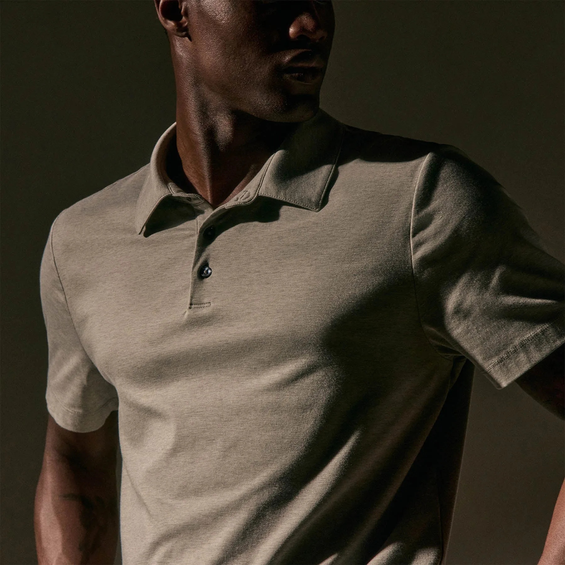 Performance Supima Pique Short Sleeve Polo - Concrete sold by James Perse product image thumbnail 2