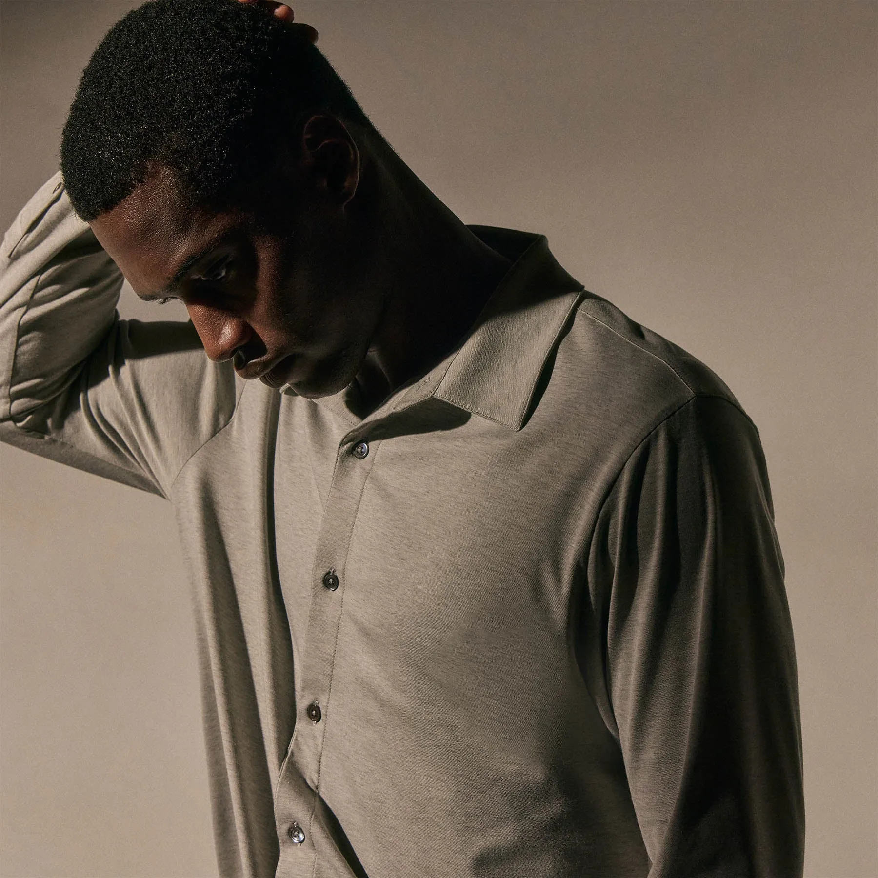 Performance Supima Pique Shirt - Concrete sold by James Perse product image thumbnail 2