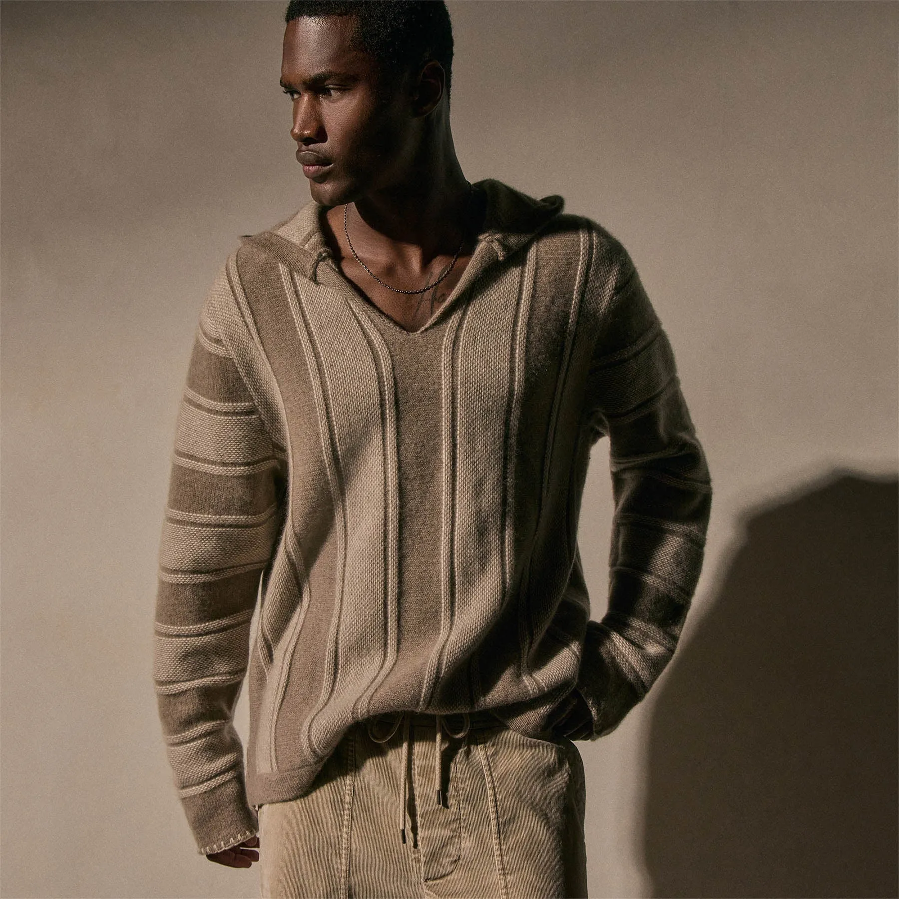 Men's Poncho - Natural Stripe sold by James Perse product image thumbnail 2