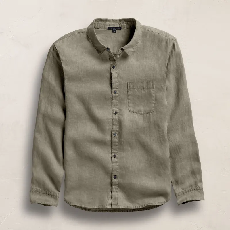 Lightweight Linen Shirt - Birch Pigment sold by James Perse