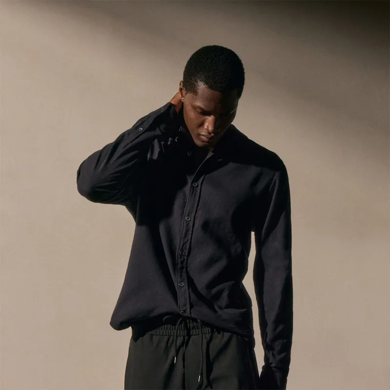 Cotton Flannel Shirting - Blue Black sold by James Perse