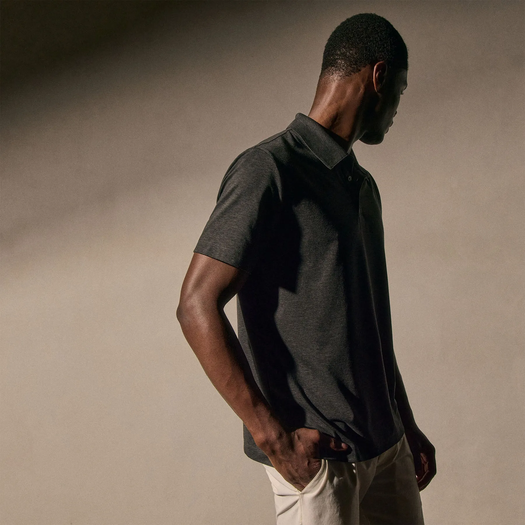 Performance Supima Pique Short Sleeve Polo - Black sold by James Perse product image thumbnail 2