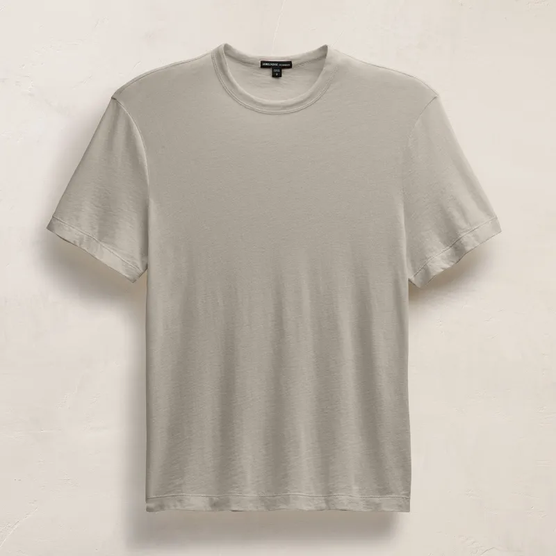 Cotton Cashmere Short Sleeve Tee - Concrete sold by James Perse