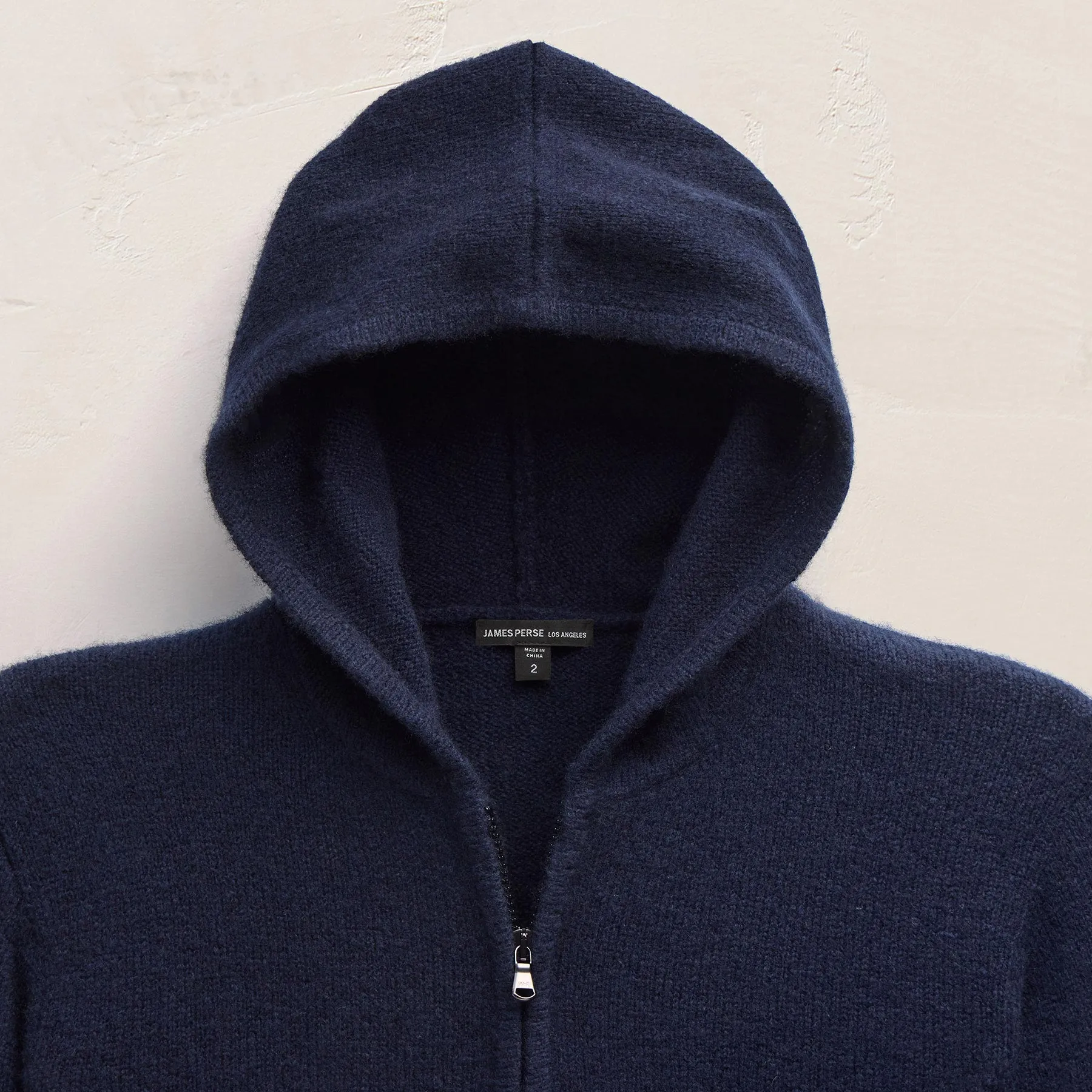 Mid Gauge Cashmere Knit Zip Up Hoodie - Deep Navy sold by James Perse product image thumbnail 3