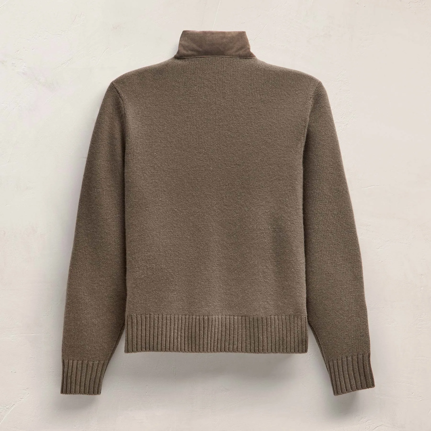 Suede Front Zip Up Sweater - Caribou sold by James Perse product image thumbnail 5
