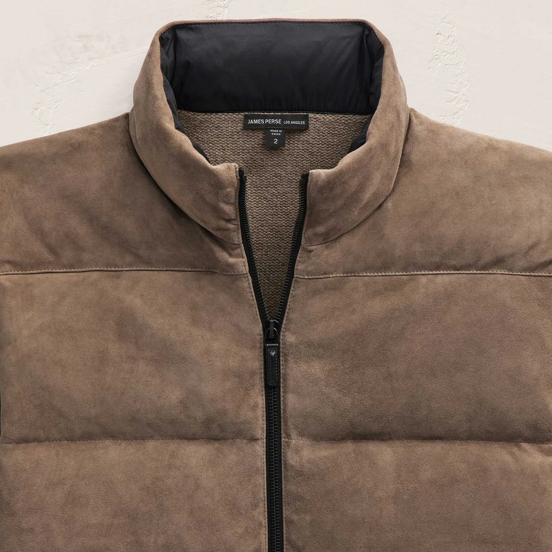 Suede Front Zip Up Sweater - Caribou sold by James Perse product image thumbnail 4