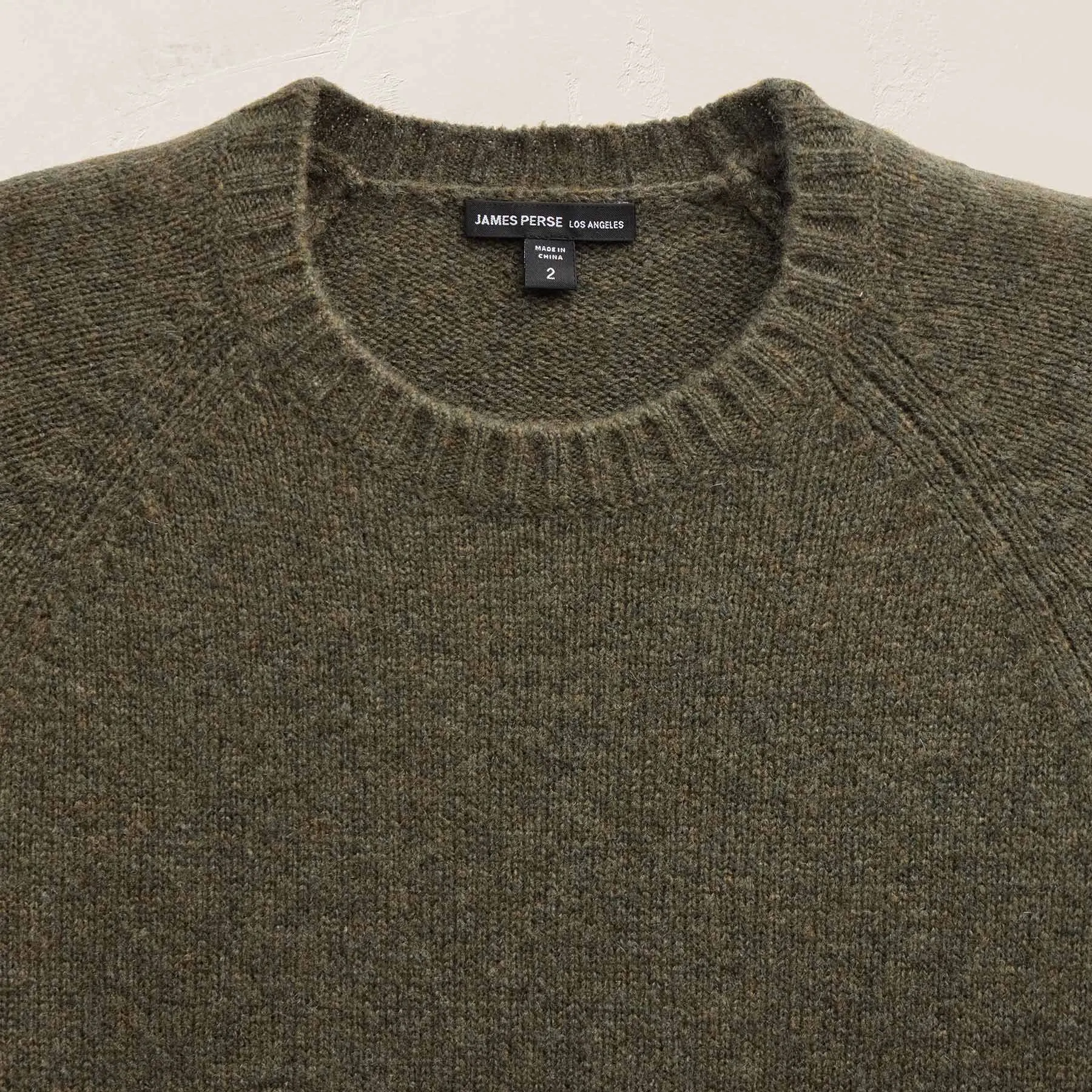 Lightweight Textured Cashmere Crew - Fir sold by James Perse product image thumbnail 3