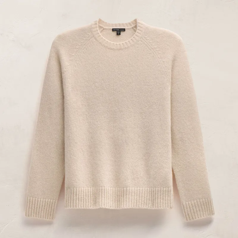 Lightweight Textured Cashmere Crew - Wheat sold by James Perse