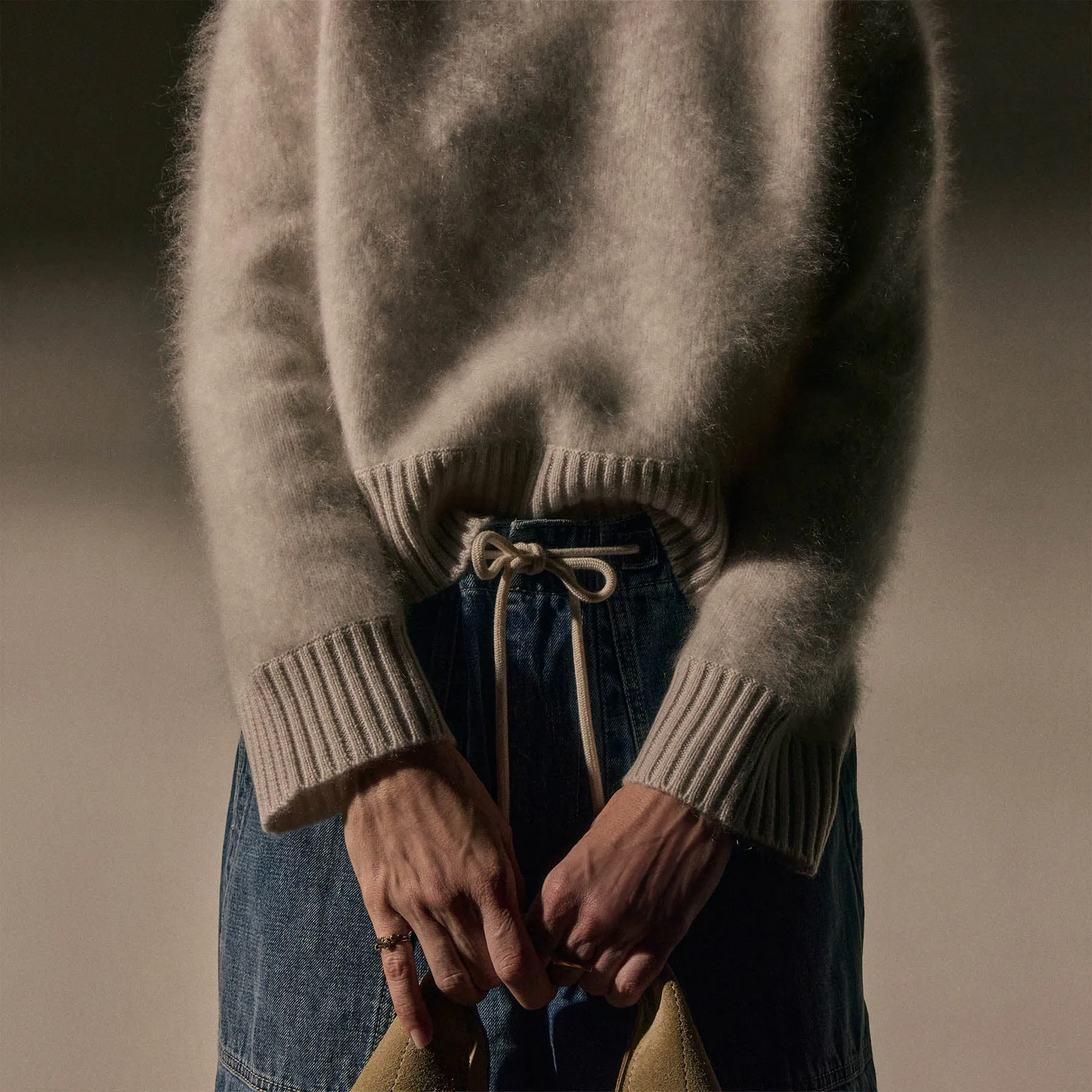 Halo Brushed Cashmere Sweater - Pearl sold by James Perse product image thumbnail 3