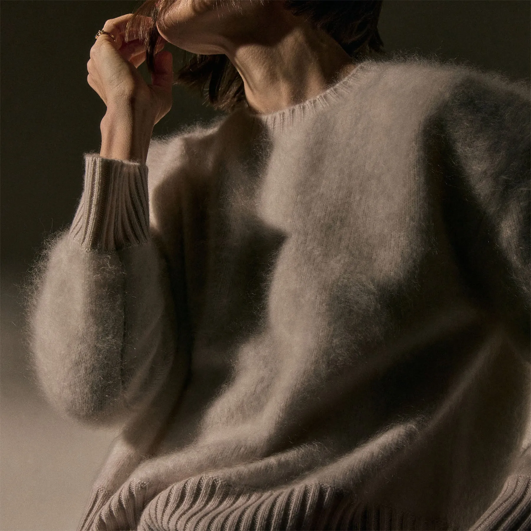 Halo Brushed Cashmere Sweater - Pearl sold by James Perse product image thumbnail 2