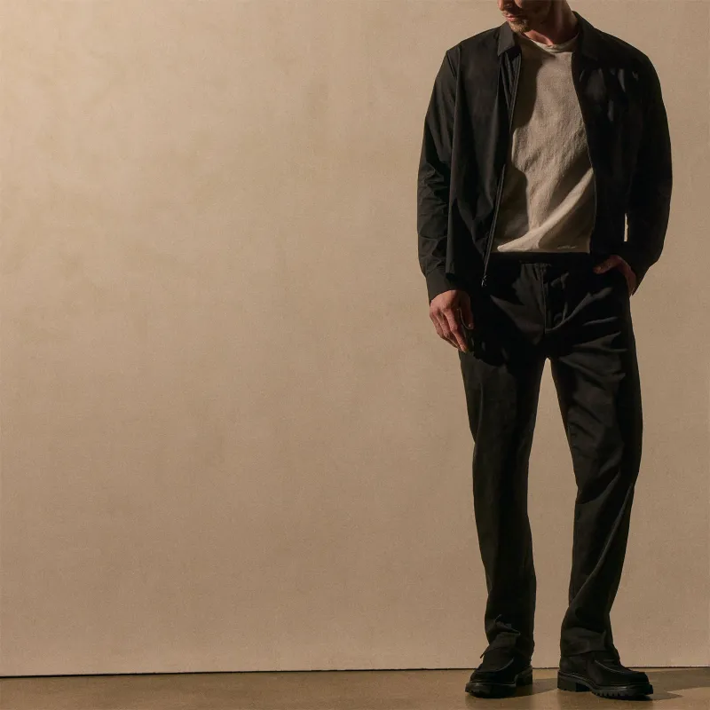 Relaxed Stretch Micro Twill Trouser - Black sold by James Perse