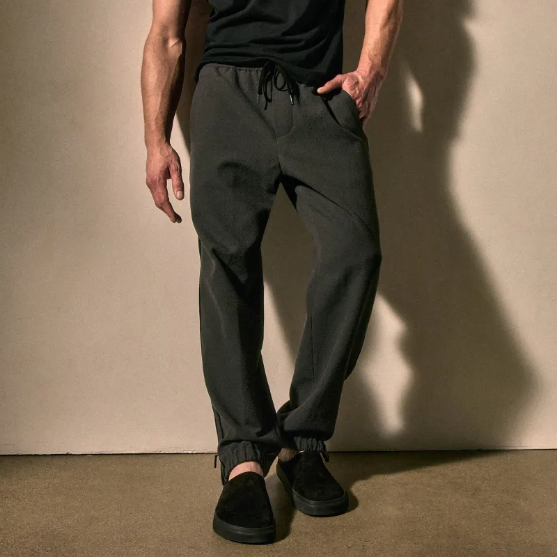 Suede Trimmed Track Pant - Charcoal/Black sold by James Perse