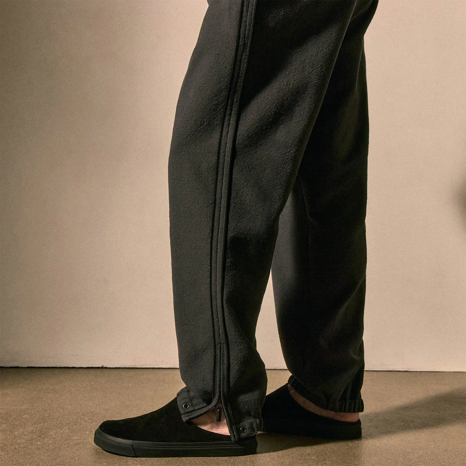 Suede Trimmed Track Pant - Charcoal/Black sold by James Perse product image thumbnail 3
