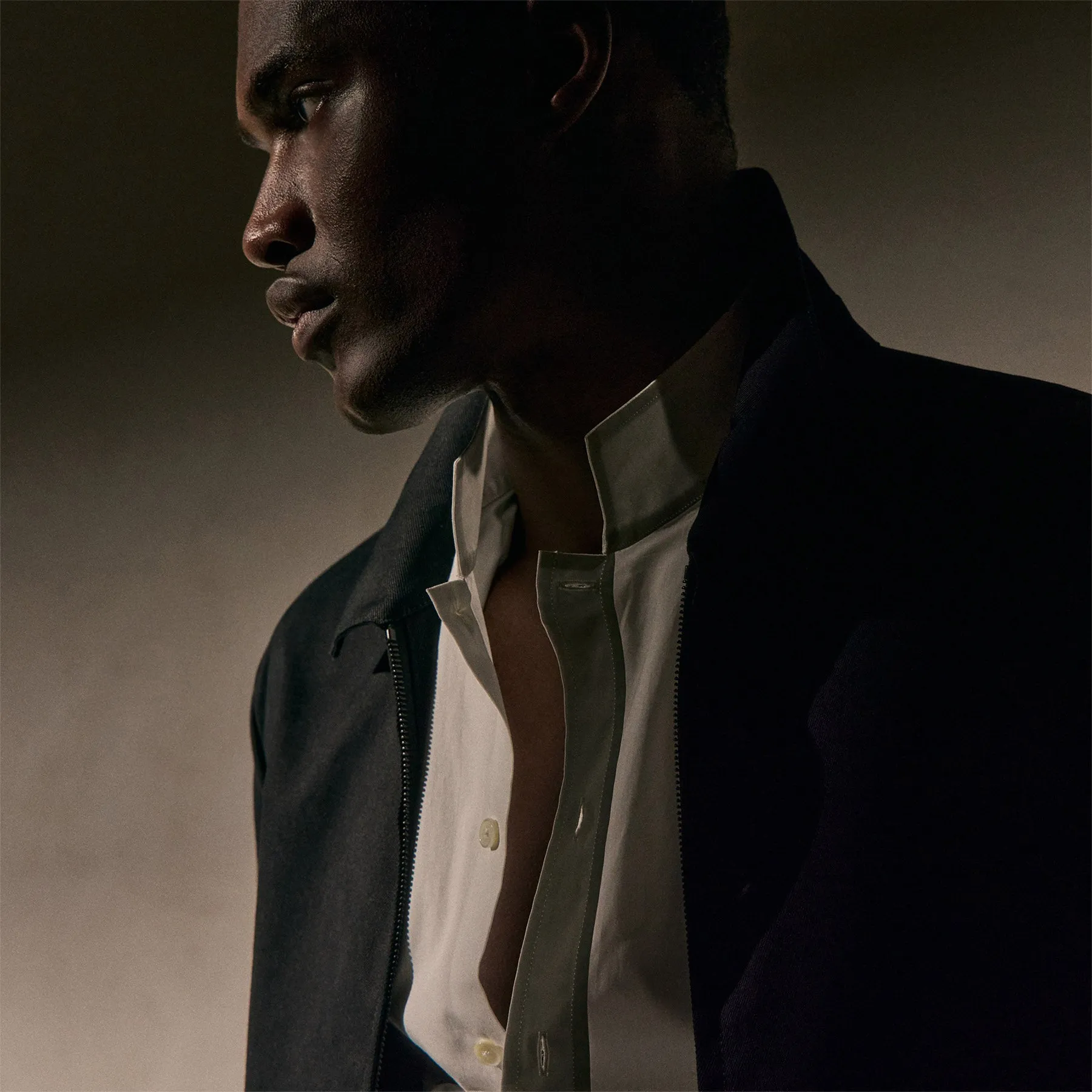 Poplin Collarless Shirt - White sold by James Perse product image thumbnail 3