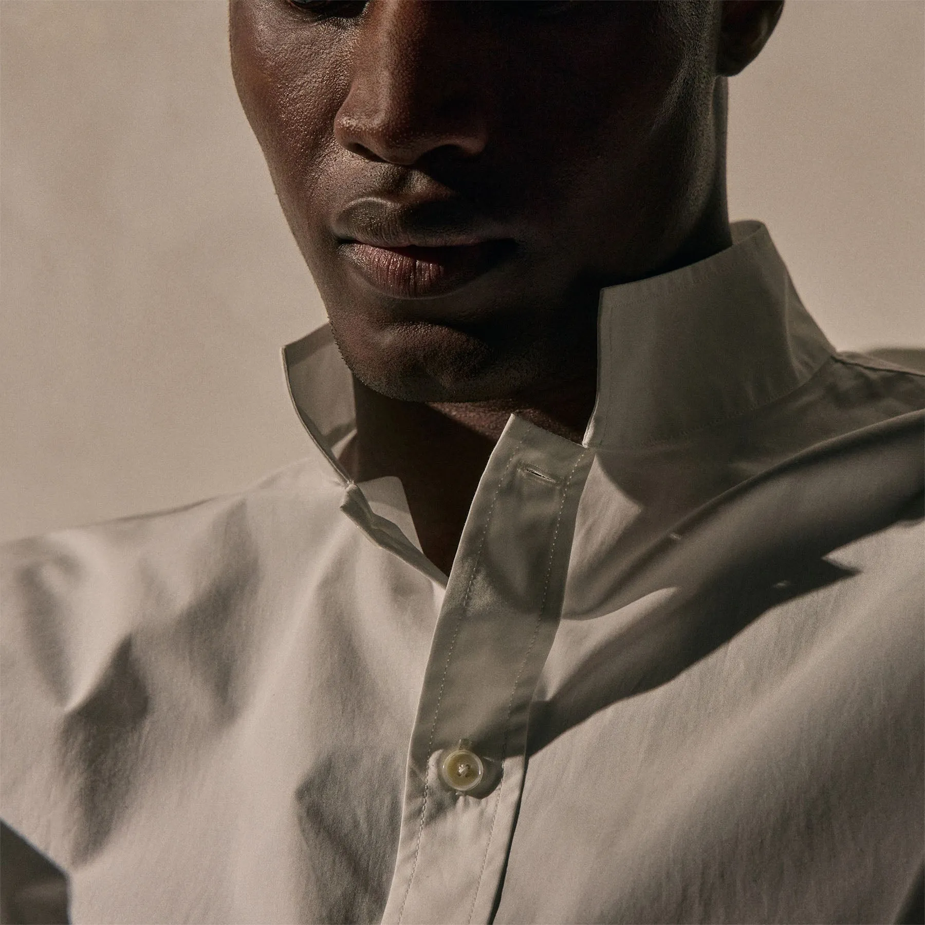 Poplin Collarless Shirt - White sold by James Perse product image thumbnail 2