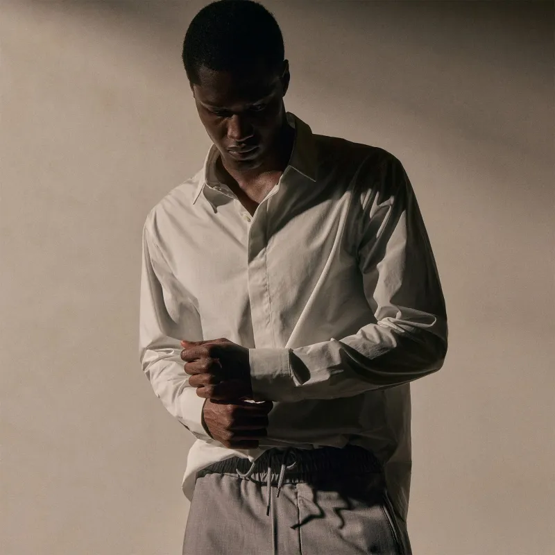 Supima Poplin Shirt - White sold by James Perse