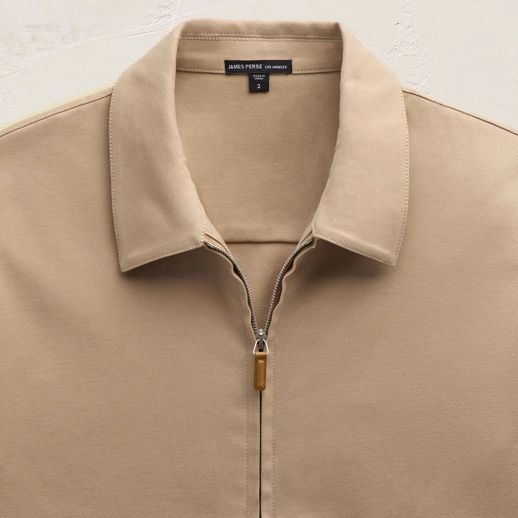 Zip Front Coach Jacket - Light Khaki sold by James Perse product image thumbnail 4