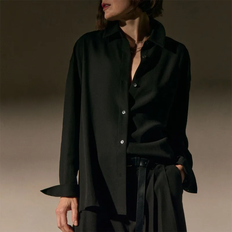 Tencel Wool Blouse - Black sold by James Perse