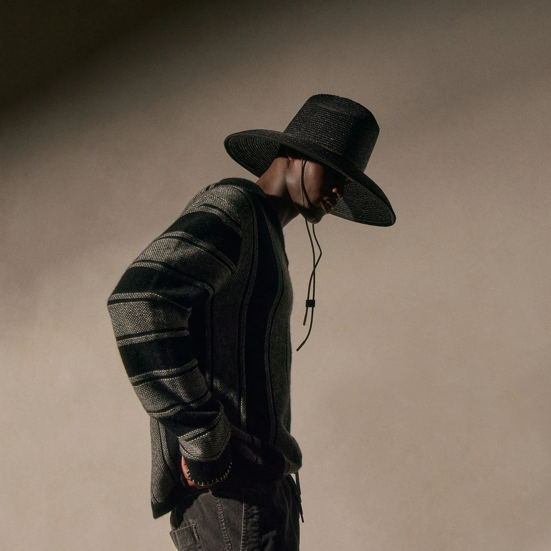 Baja Stripe Cashmere Poncho - Black Stripe sold by James Perse