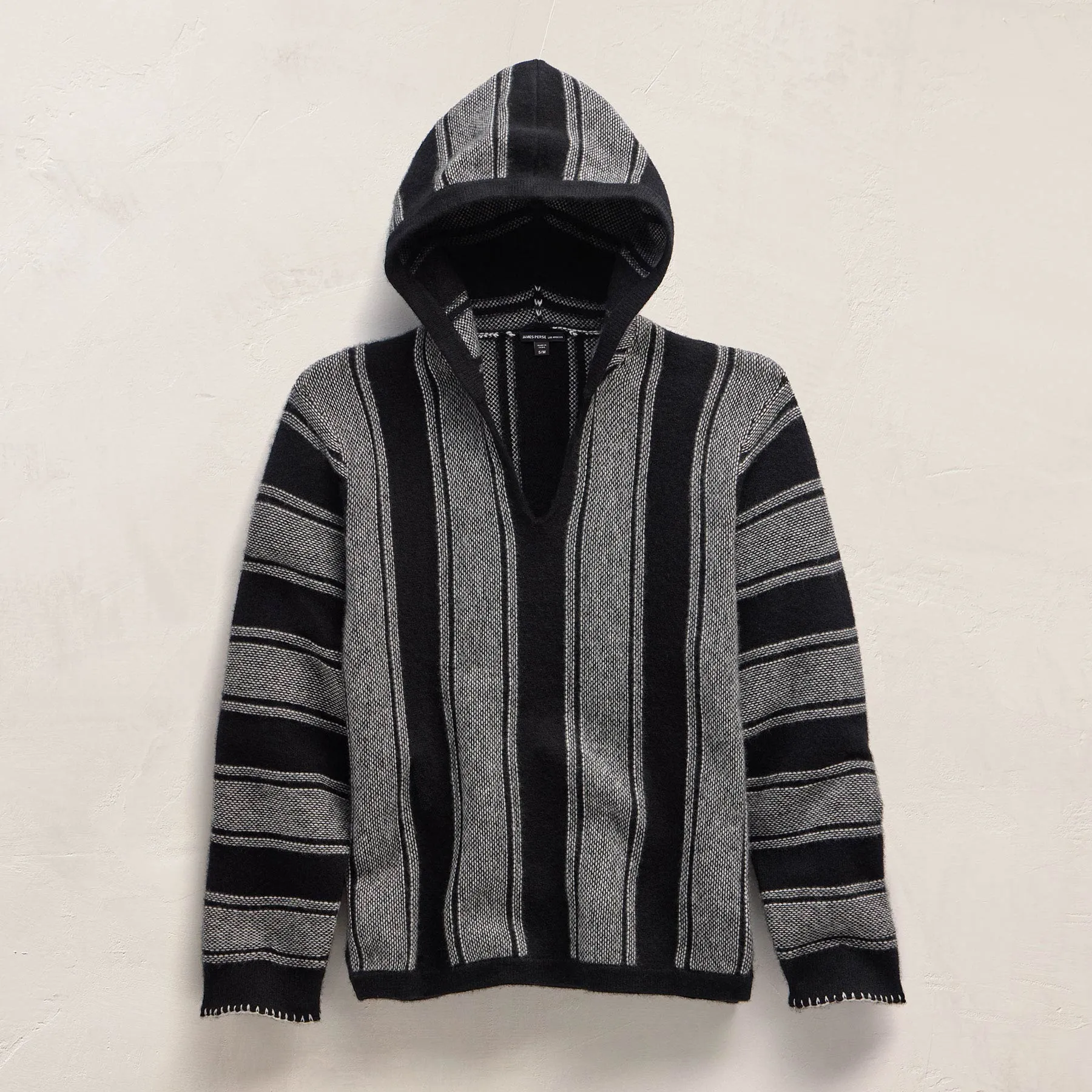 Baja Stripe Cashmere Poncho - Black Stripe sold by James Perse product image thumbnail 2