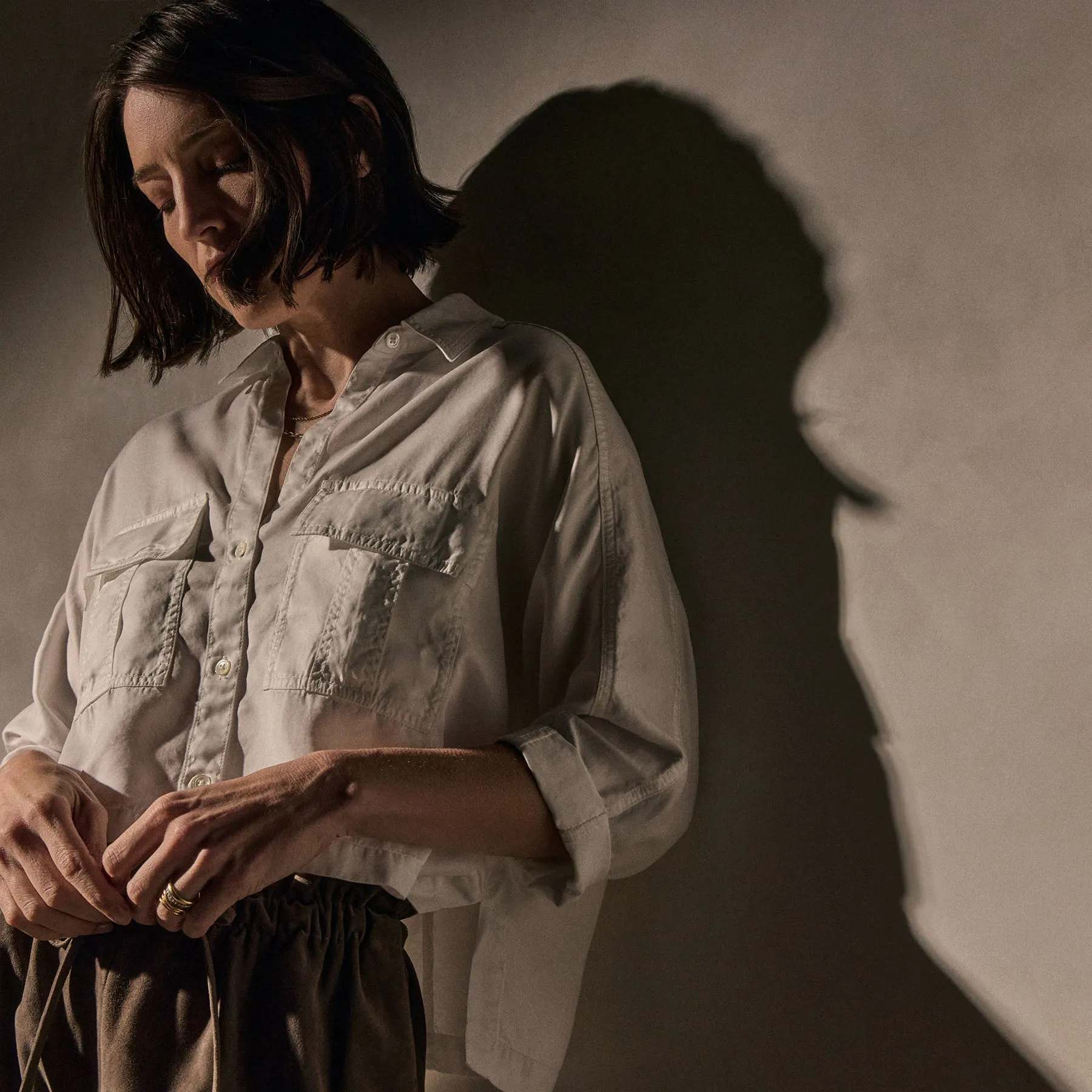 Pocket Cropped Shirt - White sold by James Perse product image thumbnail 3