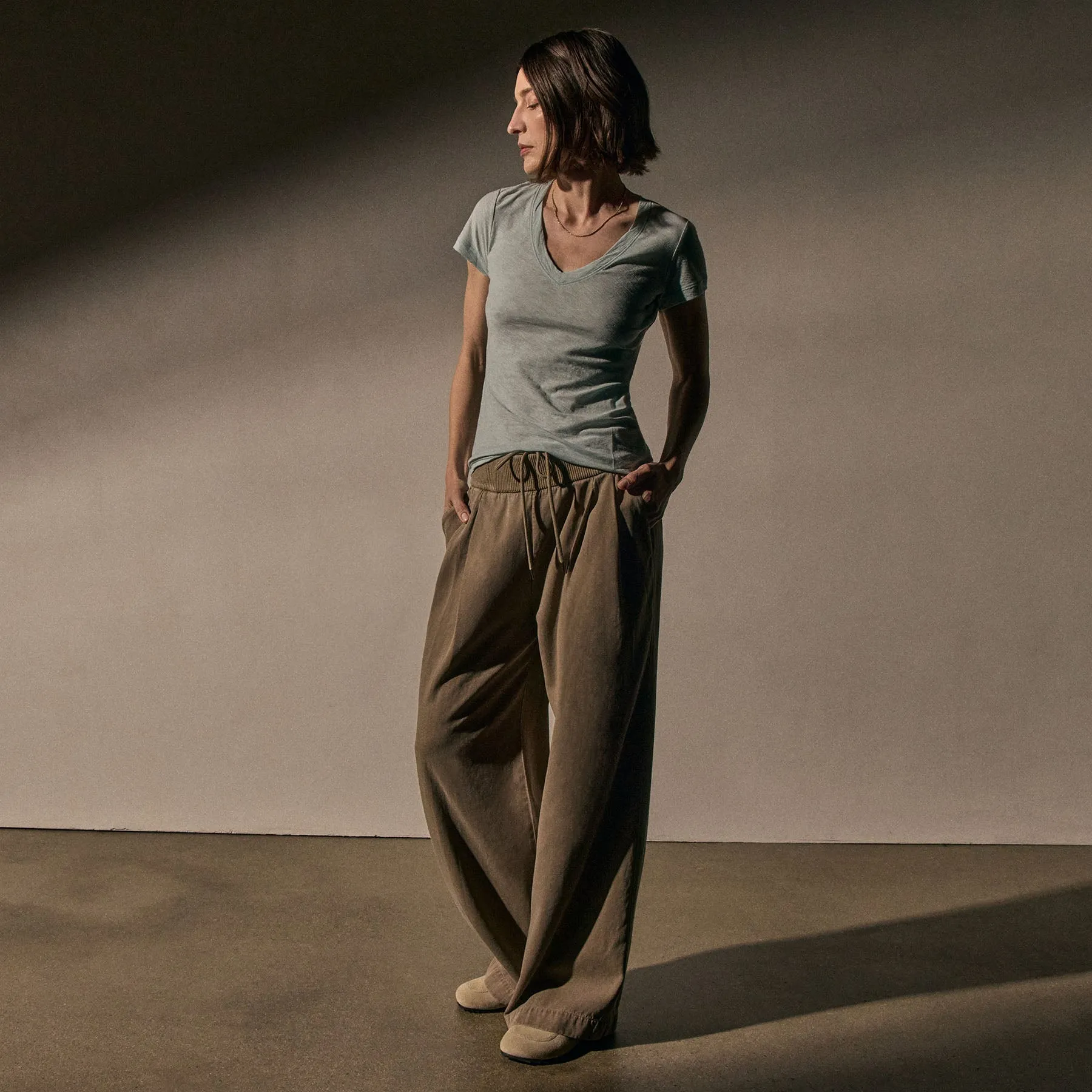 Sheer Slub Casual V Neck - Fresco sold by James Perse product image thumbnail 2