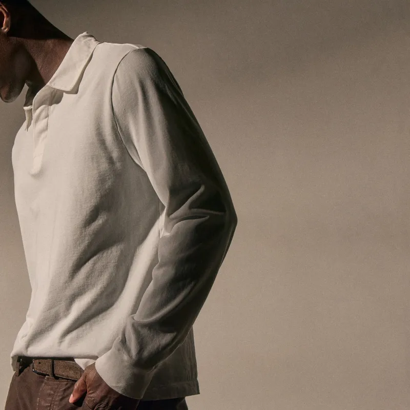 Heavy Luxe Rugby Polo - White sold by James Perse