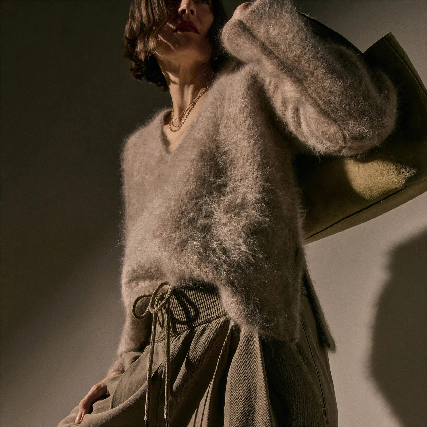 Ribbed Waist Wide Leg Pant - Fawn Pigment sold by James Perse product image thumbnail 3