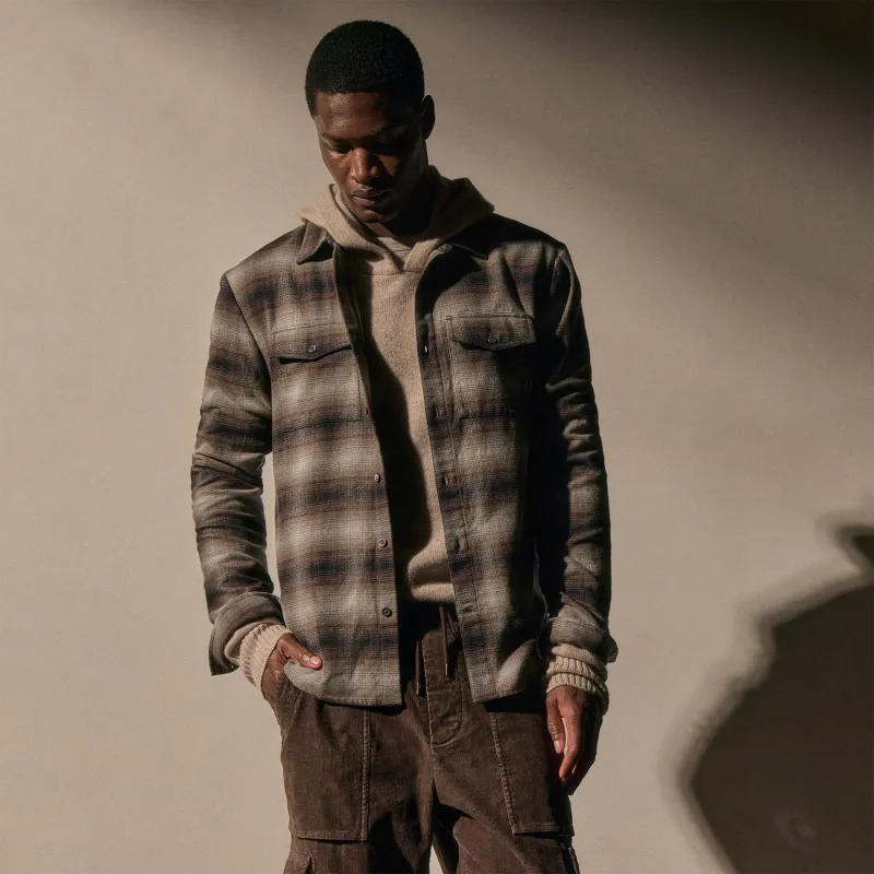 Soft Flannel Plaid Shirt - Cocoa Plaid sold by James Perse