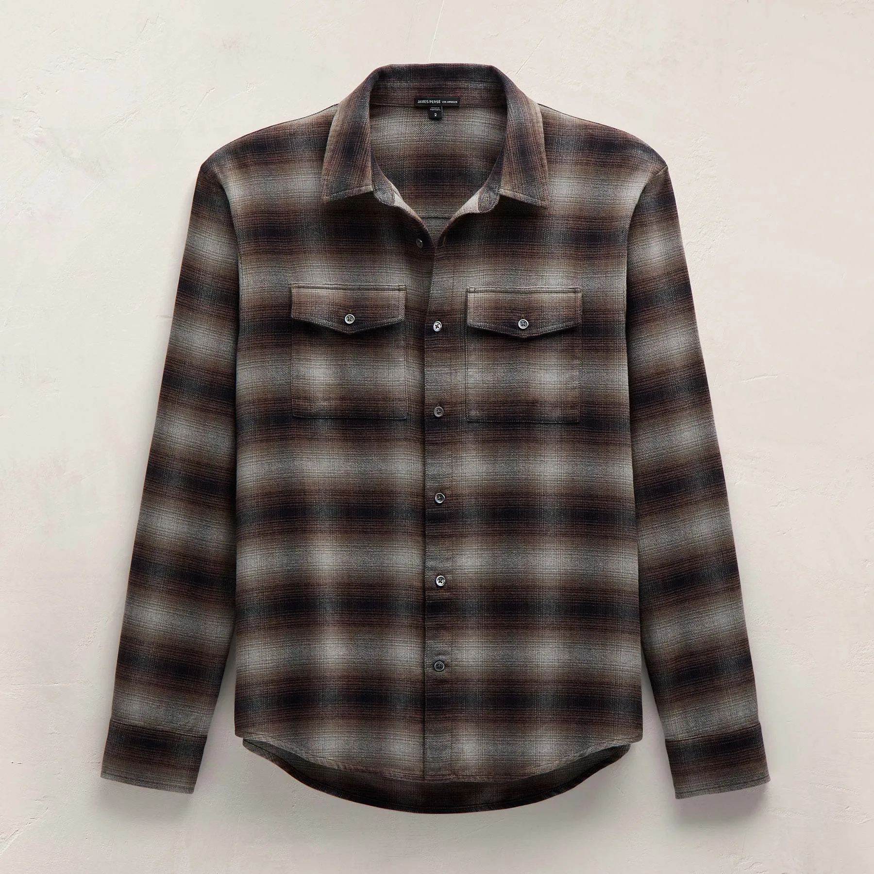 Soft Flannel Plaid Shirt - Cocoa Plaid sold by James Perse product image thumbnail 5