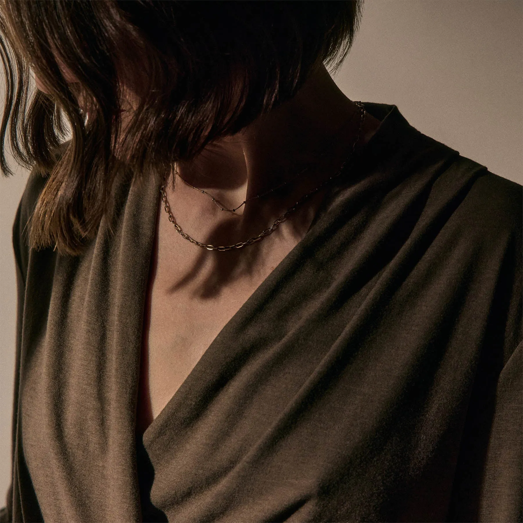 Melange Jersey Drape Front Top - Caribou sold by James Perse product image thumbnail 2