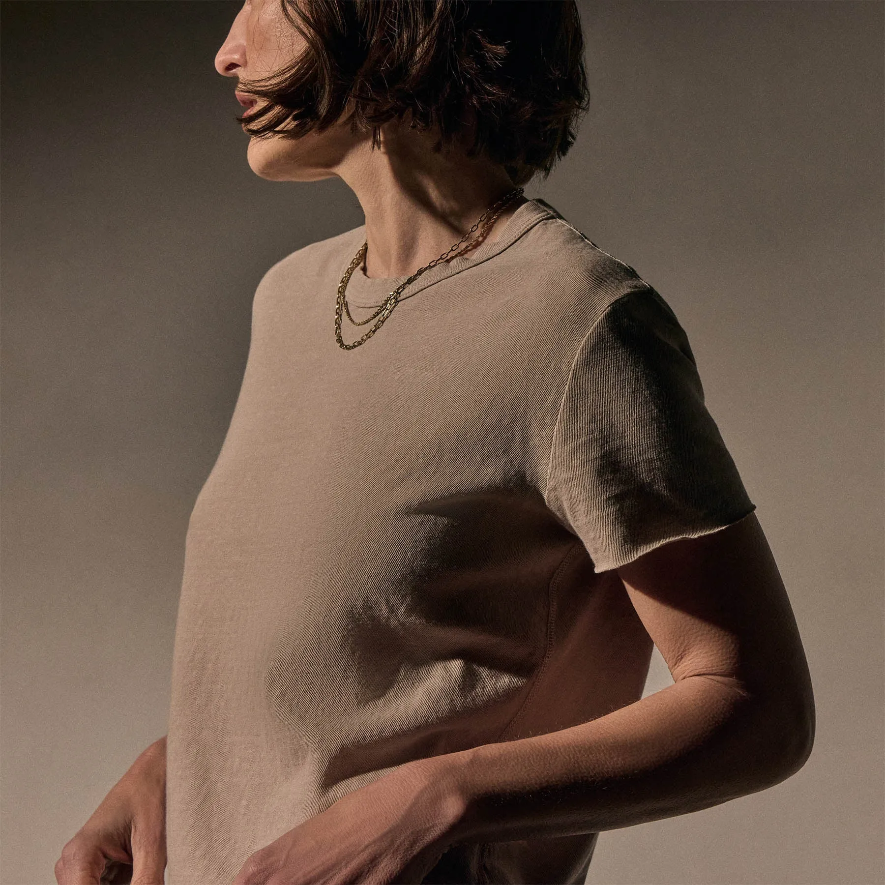 Slub Jersey Shrunken Tee - Stone Pigment sold by James Perse product image thumbnail 2