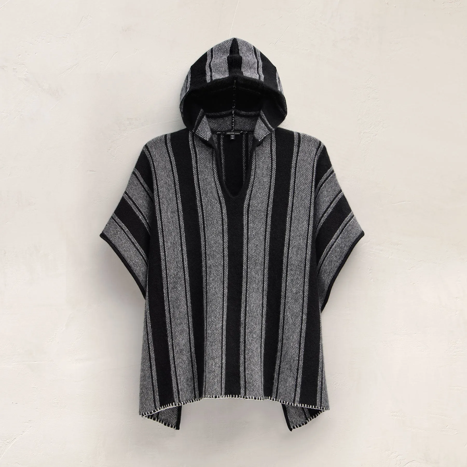 Baja Stripe Cashmere Poncho - Black Stripe sold by James Perse product image thumbnail 2