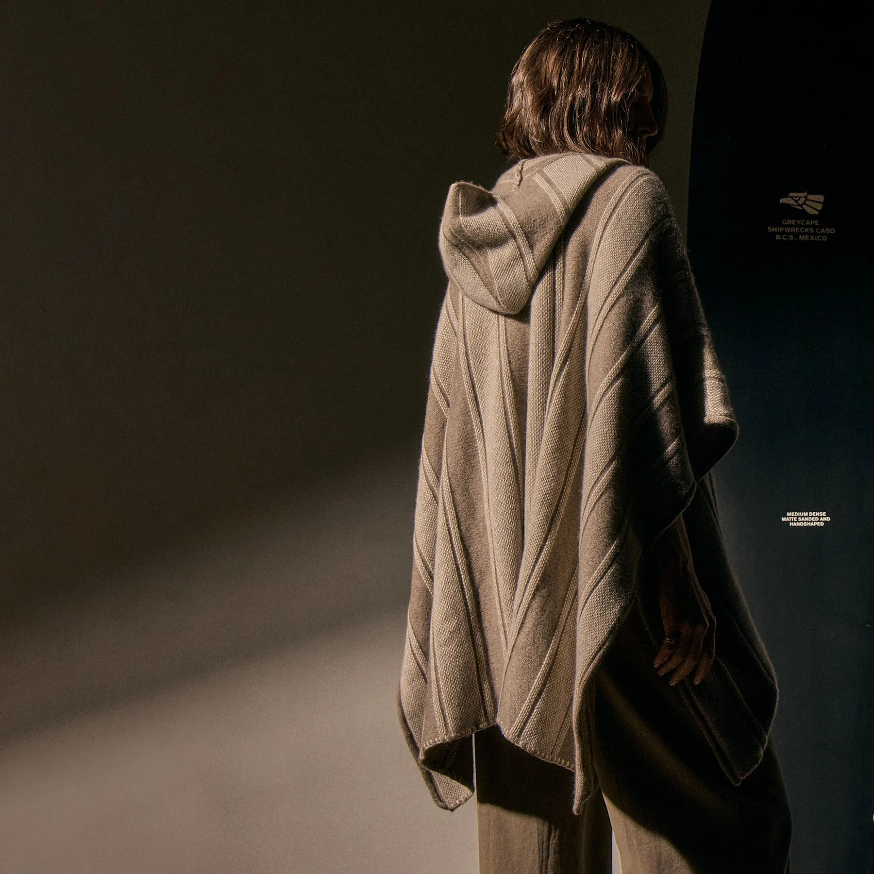 Baja Stripe Cashmere Poncho - Natural Stripe sold by James Perse product image thumbnail 5