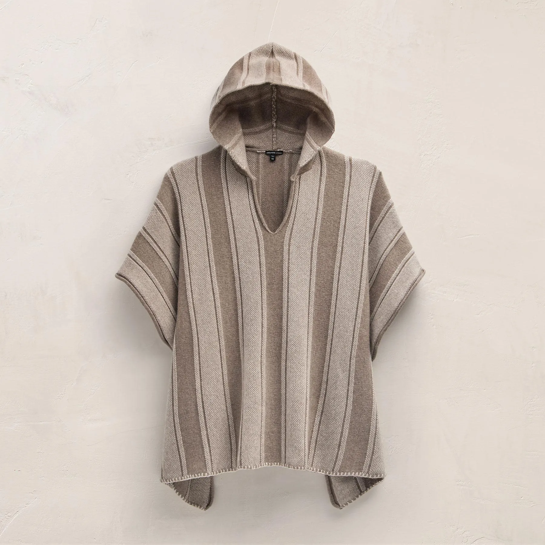 Baja Stripe Cashmere Poncho - Natural Stripe sold by James Perse product image thumbnail 2