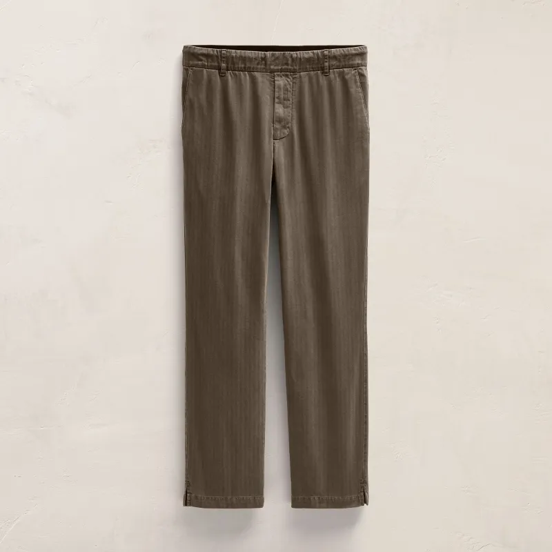 Herringbone Twill Trouser - Caribou Pigment sold by James Perse