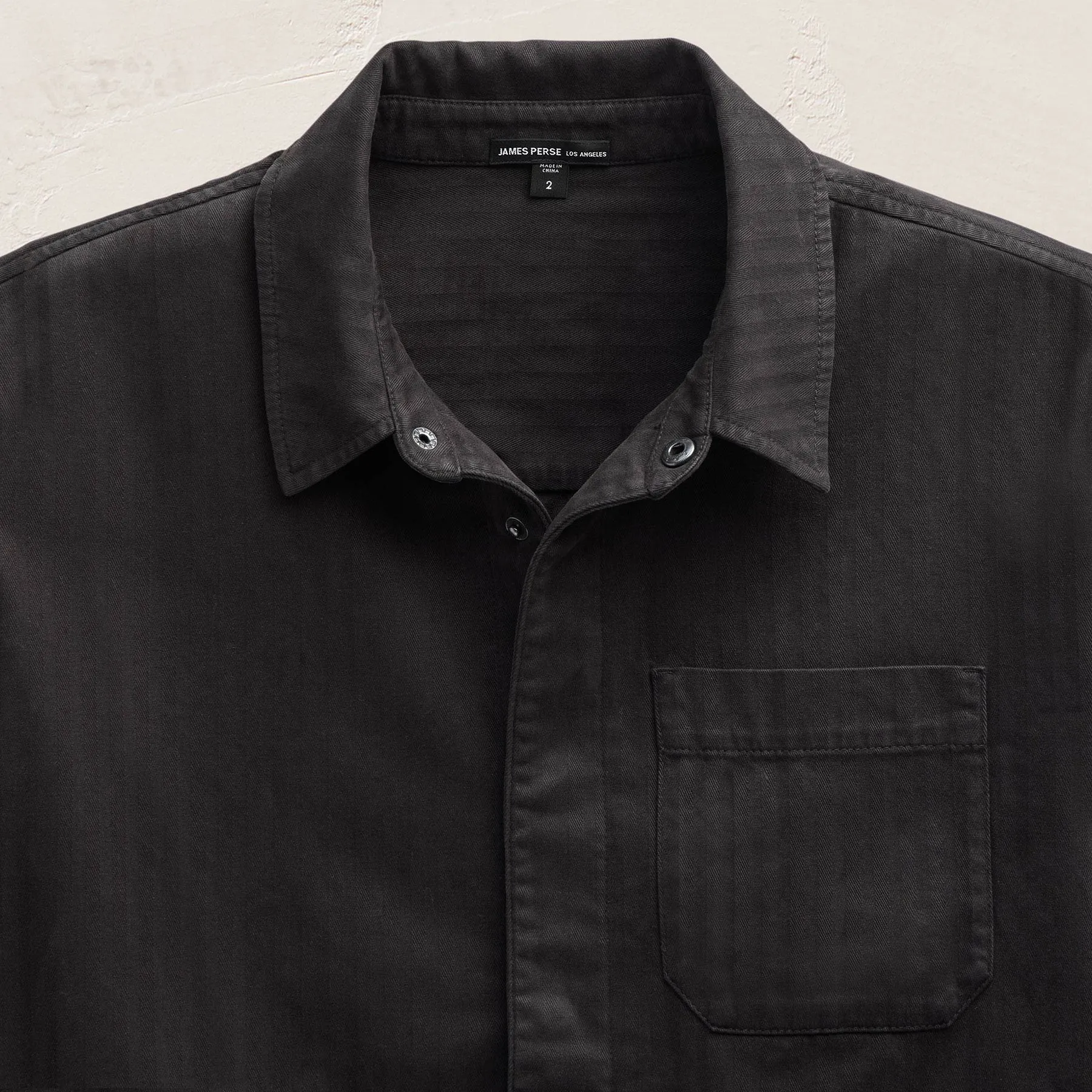 Herringbone Twill Shirt Jacket - Black sold by James Perse product image thumbnail 4