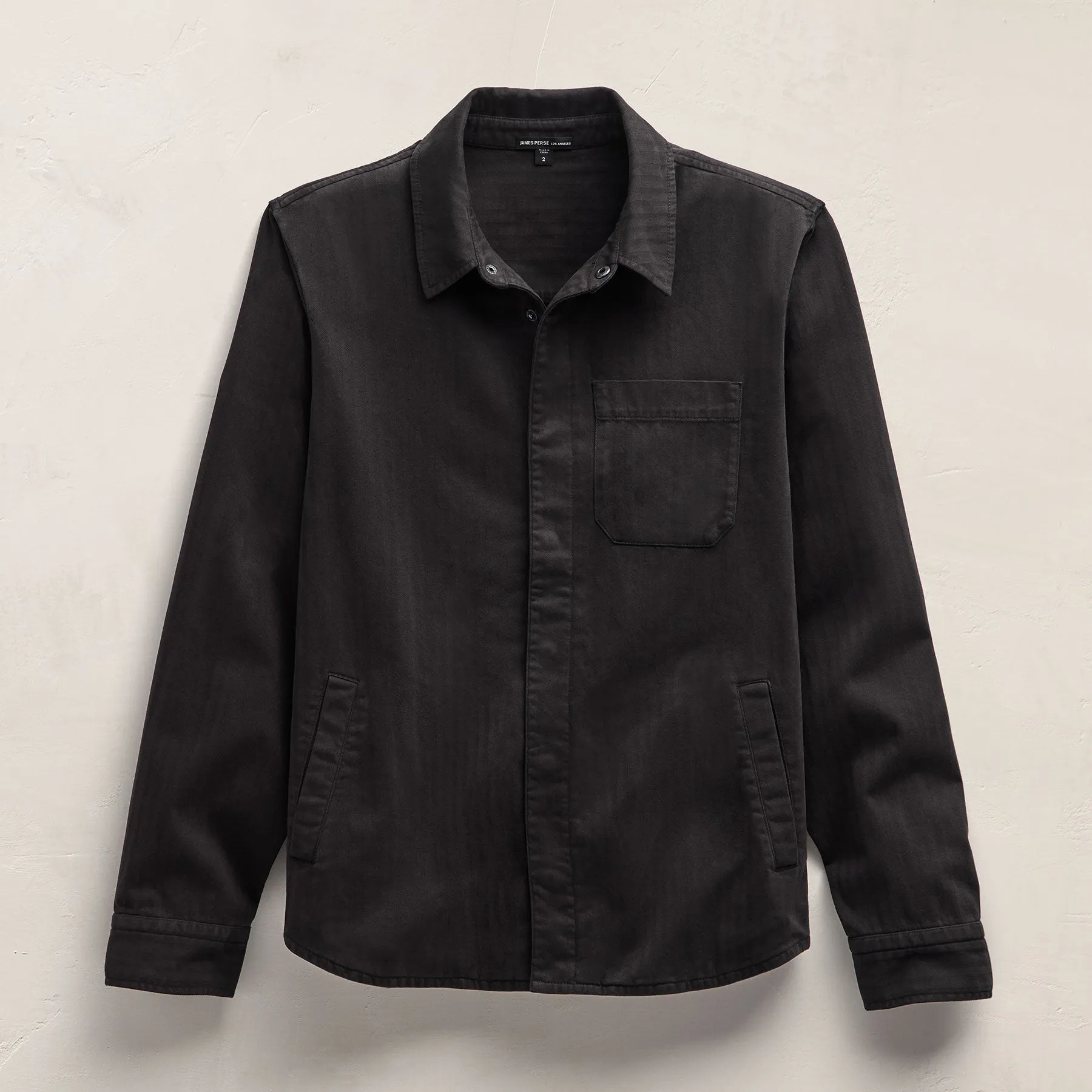 Herringbone Twill Shirt Jacket - Black sold by James Perse product image thumbnail 2