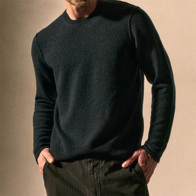 Soft Featherweight Cashmere Crew - Coal sold by James Perse